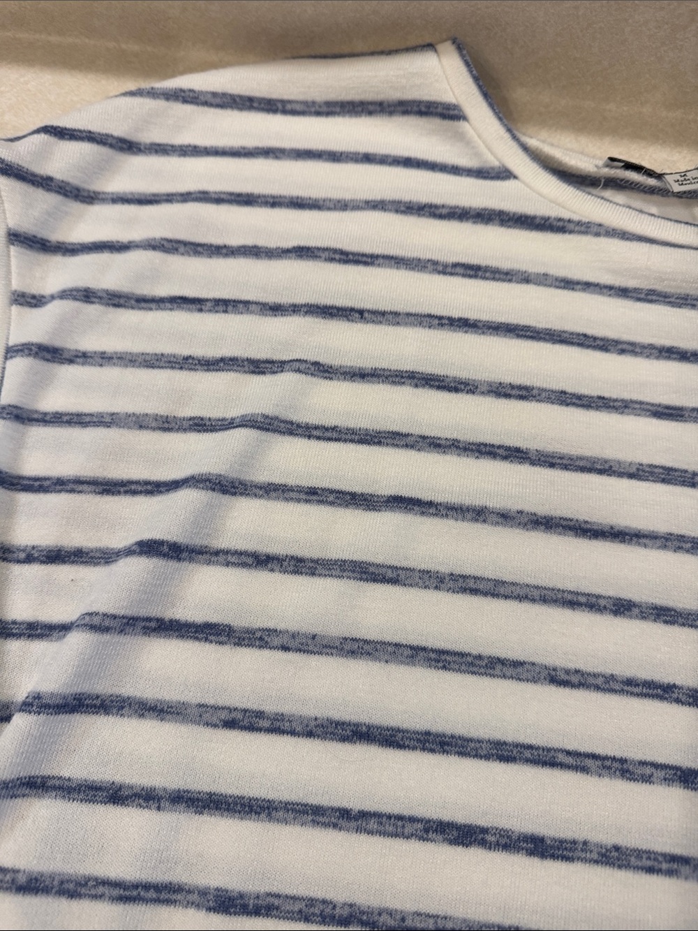 Green Envelope Blue and White Striped Short Sleeve Tee - Picture 7 of 10